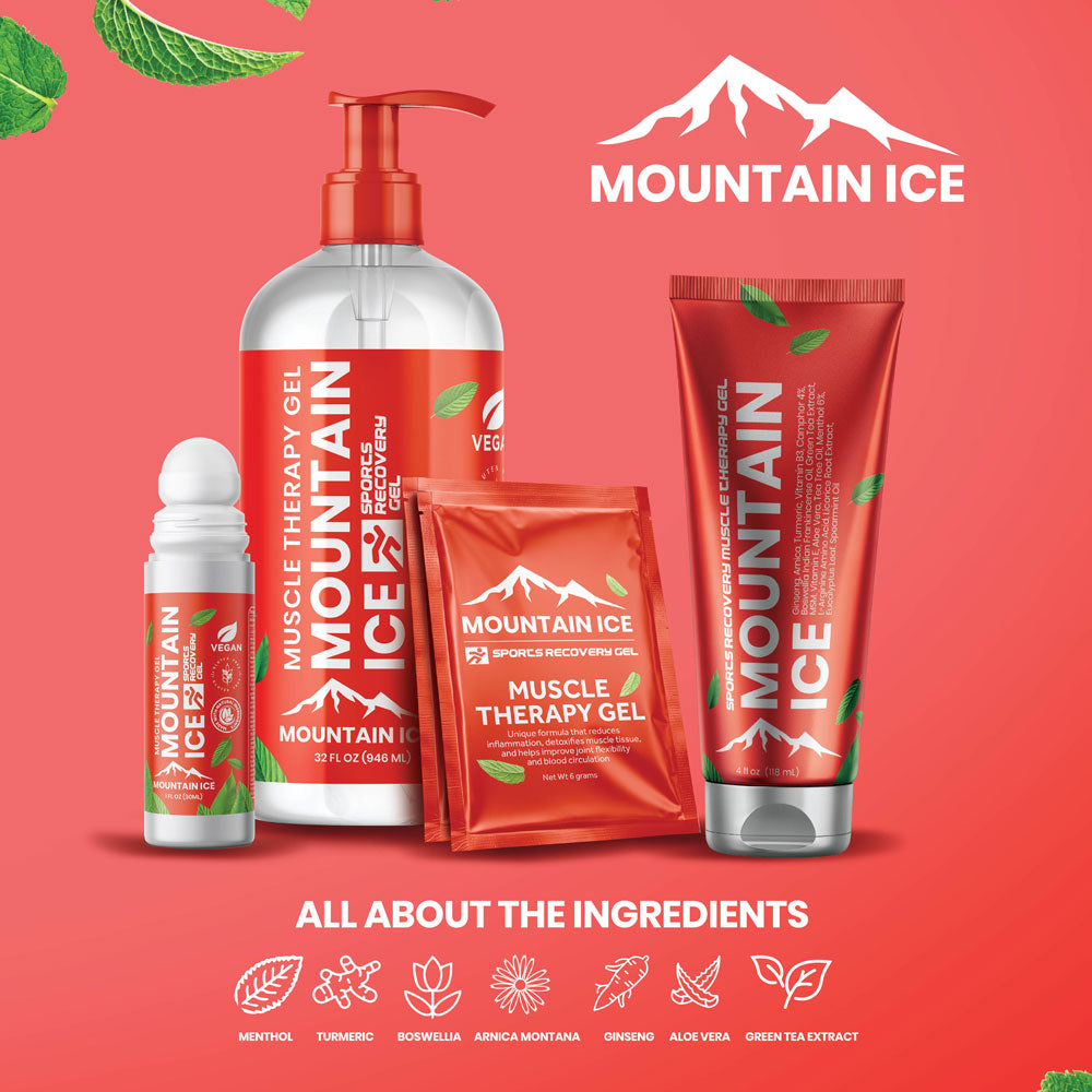 Pain Relief | Mountain Ice Sports Recovery Muscle Pain Relief Gel Roll-on 3 oz | Mountain Ice
