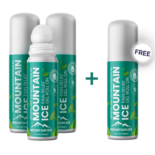 Mountain Ice Arthritis, Joint and Nerve Pain Relief Roll-on 3+1 FREE + FREE eBook