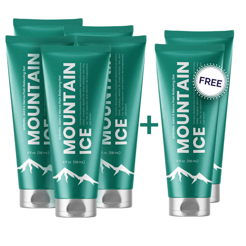 Mountain Ice - Pain Relieving Gel, 4oz. 5+2 Free + FREE eBook